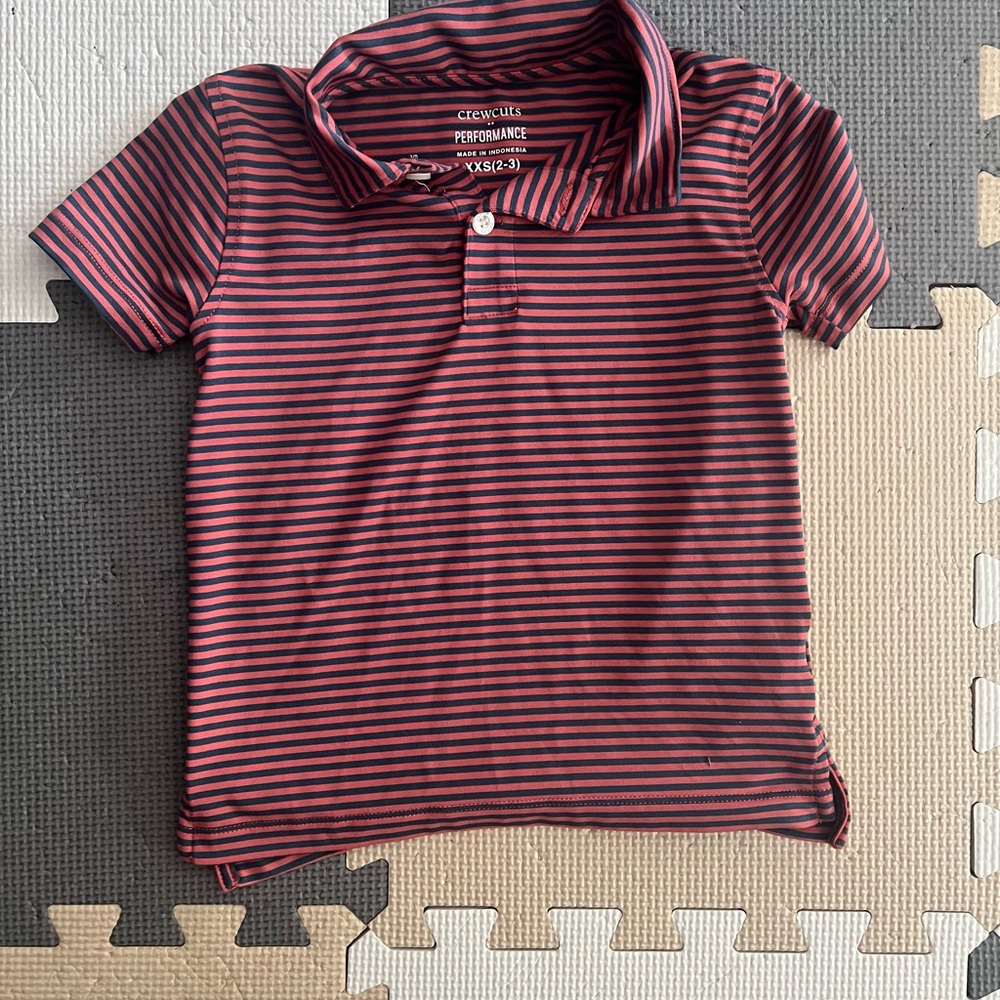 Crewcuts Red and Blue Striped Polo Shirt